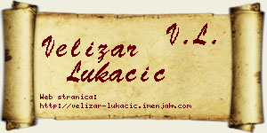 Velizar Lukačić vizit kartica